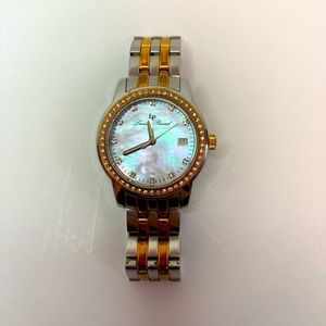 Lucien Piccard stainless steel and rose gold watch